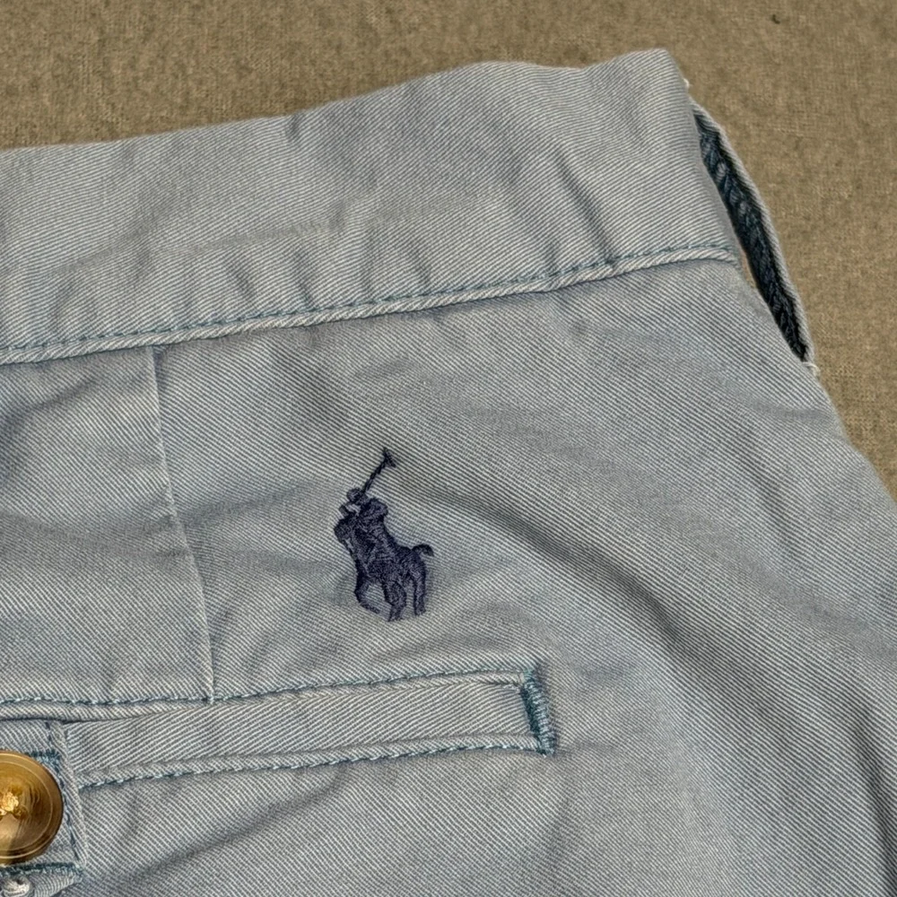 Polo Ralph Lauren Mens Classic Fit 9 Inch Shorts Light Blue Chino Stretch 36